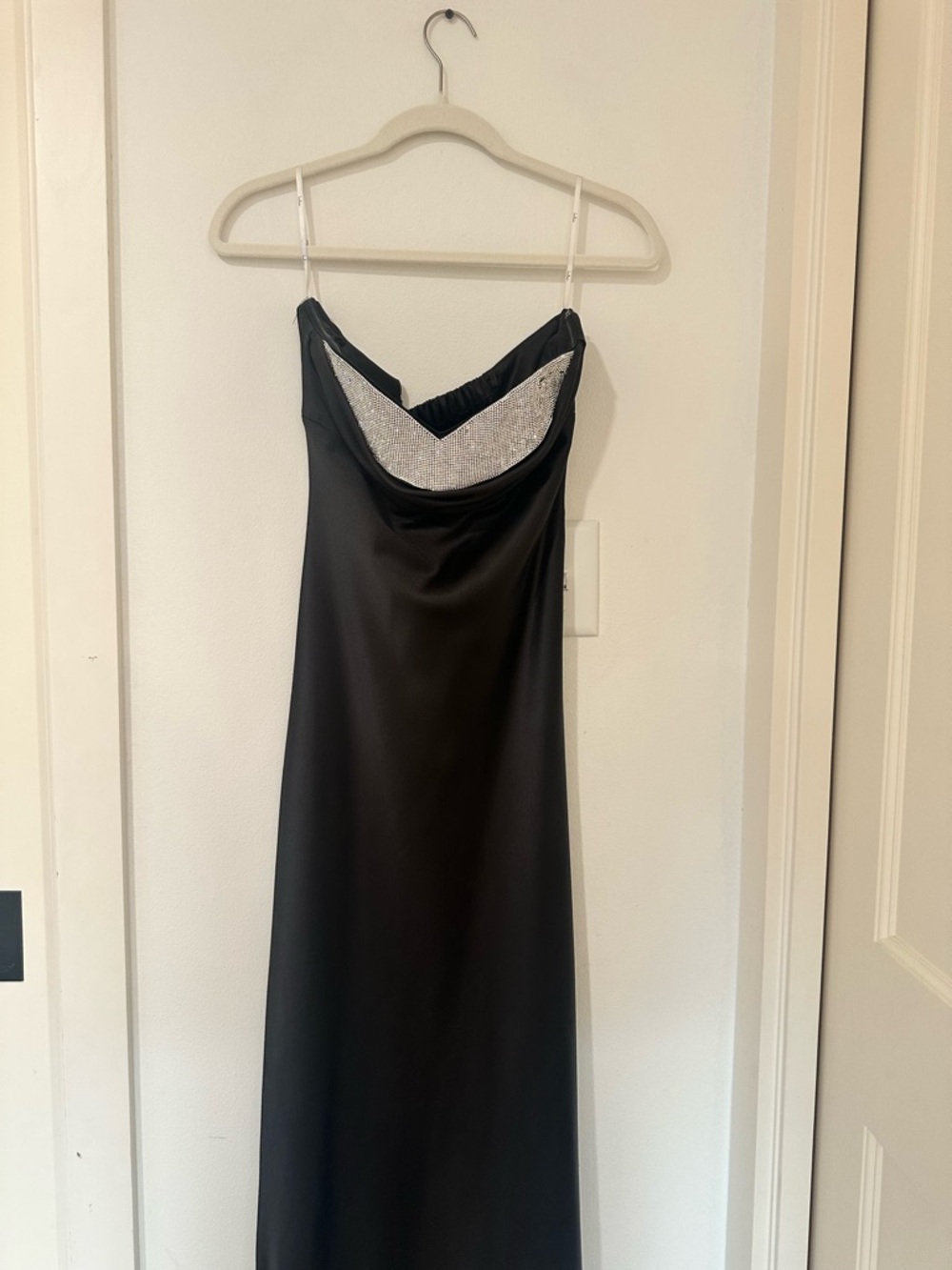 Black Formal Dress with Silver Sequin Detail